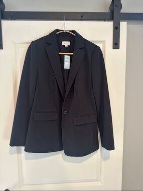 LOFT Black Tailored Single-Button Blazer